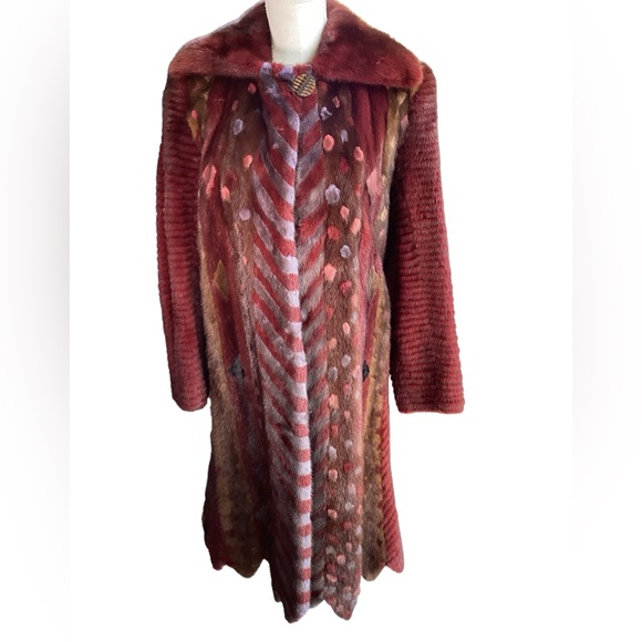 Multi Color Multi Patterned Mink Coat (fc) - Picture 7 of 17